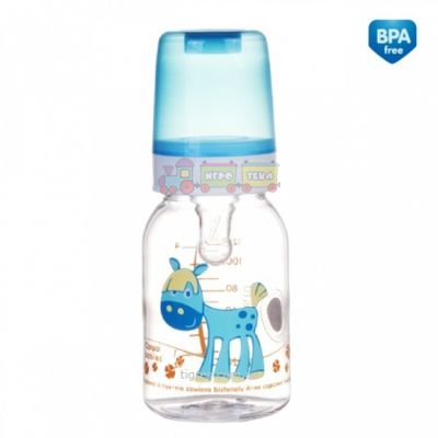 Пляшка 120 мл з малюнком (BPA FREE), колекція "Веселі тваринки"