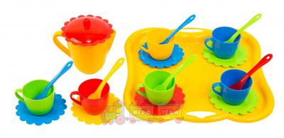 Набор игрушечной посуды Ромашка с подносом 22 элемента