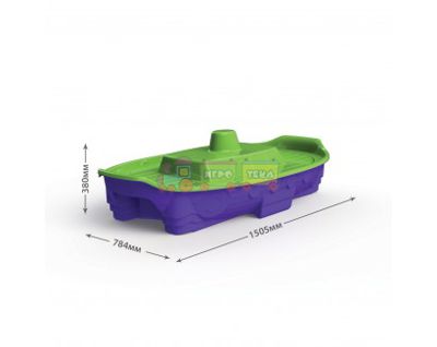 Дитяча Пісочниця-басейн Doloni Корабель фіолетово-зелена/рожева (03355/2)