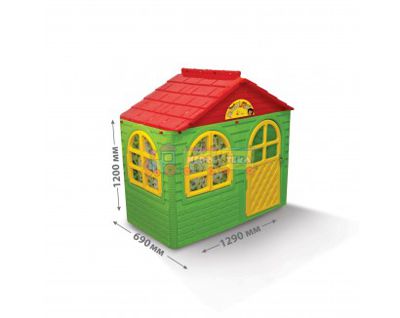 Дитячий ігровий будиночок Doloni для вулиці Зелено-червоний (02550/13)