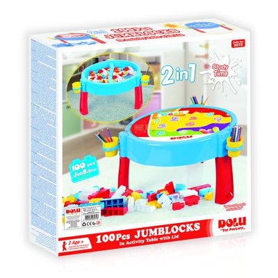 Детский столик с набором конструктора 100 блоков (3072)
