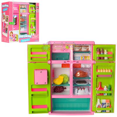 Холодильник Keenway 21676 розовый, с продуктами 