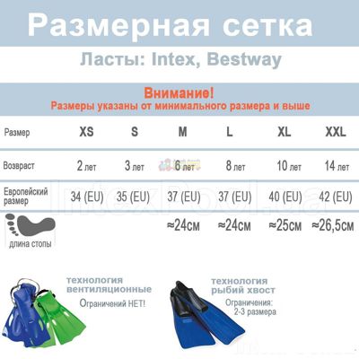Intex 55657, Набір для плавання, ласти 26,5 см, 14+
