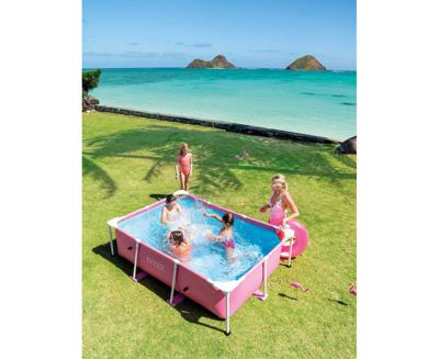 Каркасний басейн 220 x 150 x 60 см Pink Rectangular Frame Pool Intex 28266