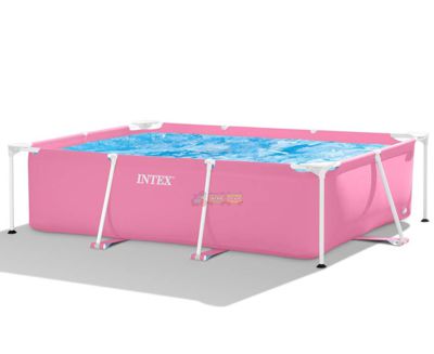 Каркасний басейн 220 x 150 x 60 см Pink Rectangular Frame Pool Intex 28266