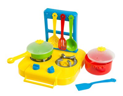 Набір іграшкової посуду столовий Ромашка з плитою 7 елементів (39150)