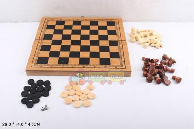 Набор шахматы, шашки, нарды деревянные (S3023)