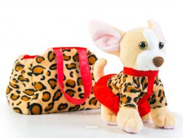 Собачка Tigres чихуахуа коричнева з сумочкою в платті (СО-0102)