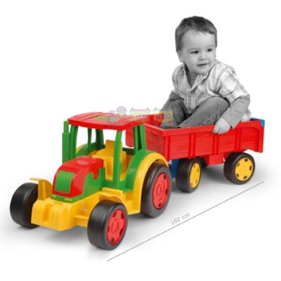 Великий іграшковий трактор Wader Гігант с причепом 66100