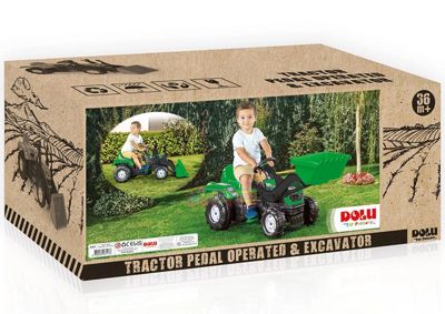 Трактор на педалях із ковшем Зелений DOLU (8147)
