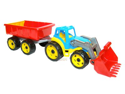 Трактор Технок з ковшем і причепом (3688)