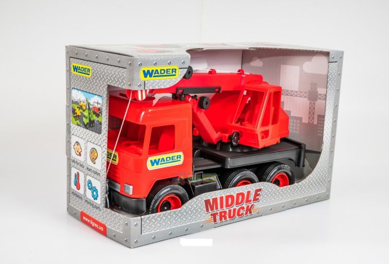 Авто Tigres Middle truck Кран (красный) в коробке (39487)