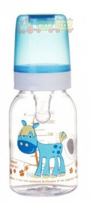 Бутылка 120 мл с рисунком (BPA FREE), коллекция "Веселые зверюшки"