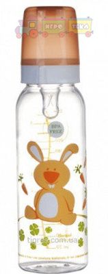 Бутылка 250 мл с рисунком (BPA FREE), коллекция "Веселые зверюшки"