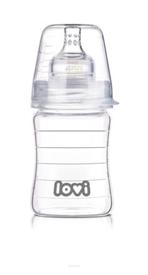 Бутылочка стеклянная LOVI 150 мл - Diamond Glass