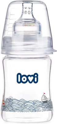 Бутылочка стеклянная LOVI 150 мл - Diamond Glass - Marine