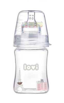 Бутылочка стеклянная LOVI 150 мл - Diamond Glass - Retro girl