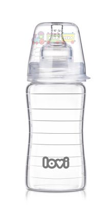 Бутылочка стеклянная LOVI 250 мл - Diamond Glass