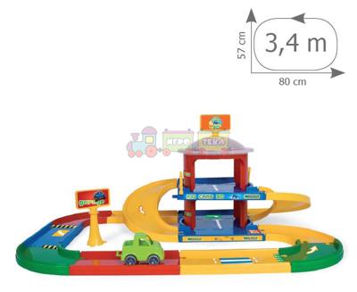 Kid Cars 3D детский гараж 2 этажа с дорогой 3,4 м Wader 53020