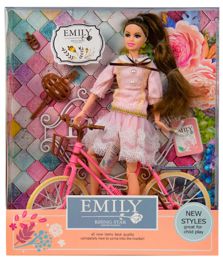 Детская кукла с велосипедом и аксессуарами Emily (QJ077)
