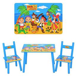 Детский стол деревянный с 2 стульчиками Bambi (M 1700
