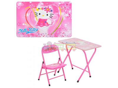 Детский столик со стульчиком складной розовый HELLO KITTY Bambi (DT 18-11) 