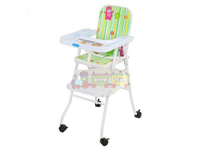 Детский стульчик для кормления складной с корзиной, на колесах BAMBI (M 0398) 