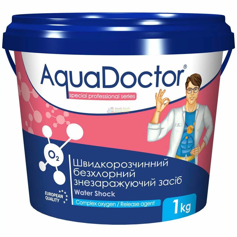 Дезинфектант на основе активного кислорода AquaDoctor Water Shock 1 кг (О2-1)
