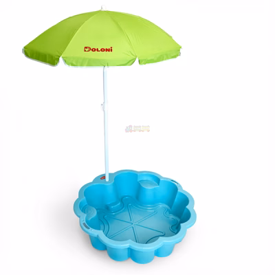 Детская песочница-бассейн Doloni 01235/03 "Цветок" с зонтом (Синяя)