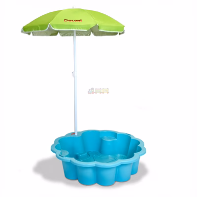 Детская песочница-бассейн Doloni 01235/03 "Цветок" с зонтом (Синяя)