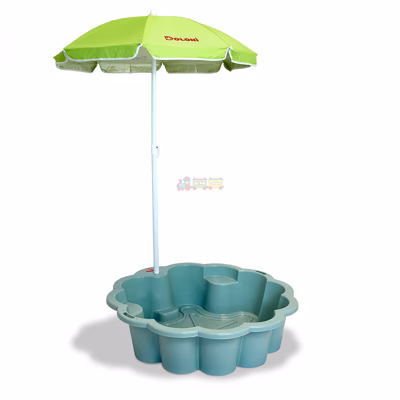 Детская песочница-бассейн Doloni 01235/08 "Цветок" с зонтом (Бирюзовый)