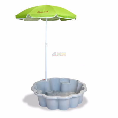 Детская песочница-бассейн Doloni 01235/09 "Цветок" с зонтом (Серый)