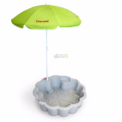 Детская песочница-бассейн Doloni 01235/09 "Цветок" с зонтом (Серый)