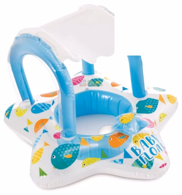 Детский надувной плотик-круг Intex 56573 «Звездочка» с навесом (81х79 см)