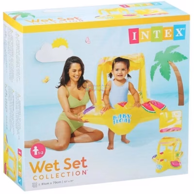 Детский надувной плотик-круг Intex 56573 «Звездочка» с навесом (81х79 см)