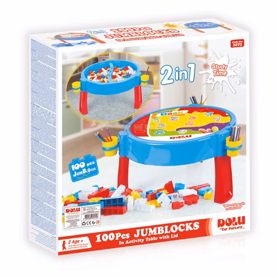 Детский столик с набором конструктора 100 блоков (3072)