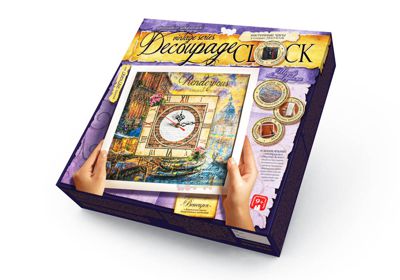Часы Decoupage Clock с рамкой (DKС-01-01,02,03,04,05) 5 вариантов