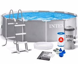 Intex 26718, Каркасний басейн 366х122 см з фільтр-насосом та сходами