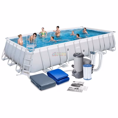 Каркасний басейн Bestway 56474 (732х366х132 см) з картриджним фільтром, драбиною та тентом
