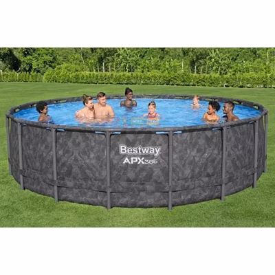 Каркасный бассейн Bestway Grey 561KC (549х132 см) с песочным фильтром, тентом и лестницей