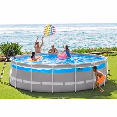 Каркасный бассейн Intex 26722 Premium (427х107 см) с картиджным фильтром, лестницей, подложкой, и тентом