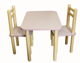 Комплект из столика и двух стульчиков из дерева фиолетовый (slolF)