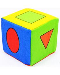 Кубик-погремушка с колокольчиком Геометрия (20088)