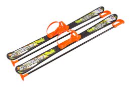 Лыжи с палками детские 90 см черные (9260)