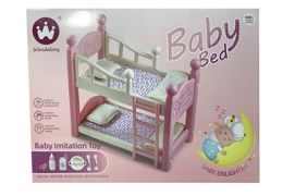Ліжко для ляльки двоповерхове, з аксесуарами 50х38х55 (W6910B)