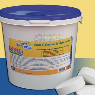 Медленнорастворимые таблетки хлора Crystal Pool Slow Chlorine Tablets Large (5 кг)