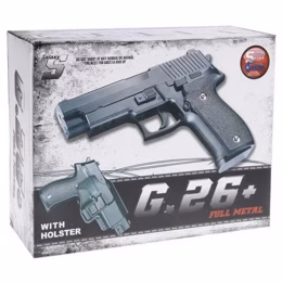 Металлический игрушечный пистолет Galaxy G.26+ (Sig Sauer P226) с кобурой