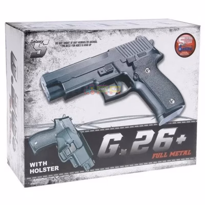 Страйкбольный Металлический игрушечный пистолет Galaxy G.26+ (Sig Sauer P226) с кобурой