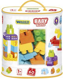 Мои первые кубики Wader Baby Blocks 60 шт в сумке (41410)