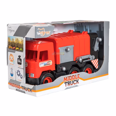 Авто Tigres Middle truck муоровоз (красный) в коробке (39488)